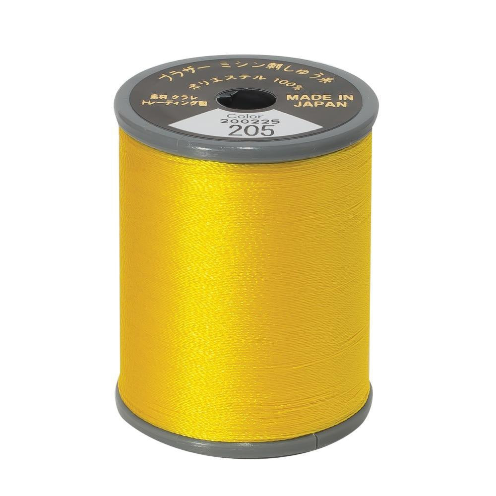 EMBROIDERY THREAD - YELLOW 205- 50WT - 300M - BROTHER