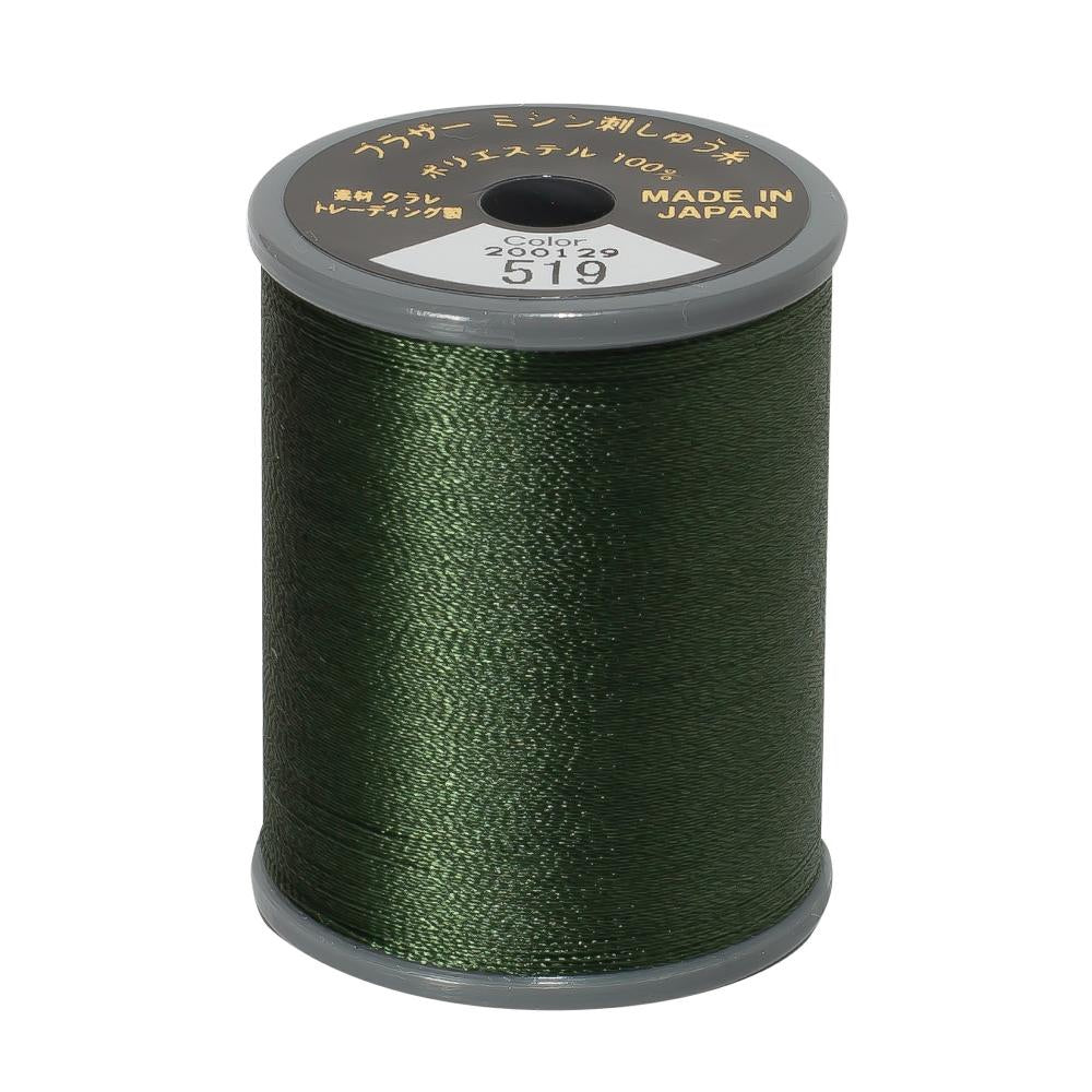 EMBROIDERY THREAD - OLIVE GREEN 519 - 50WT - 300M - BROTHER