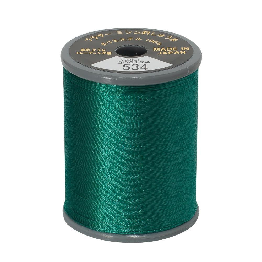 EMBROIDERY THREAD - TEAL GREEN 534 - 50WT - 300M - BROTHER
