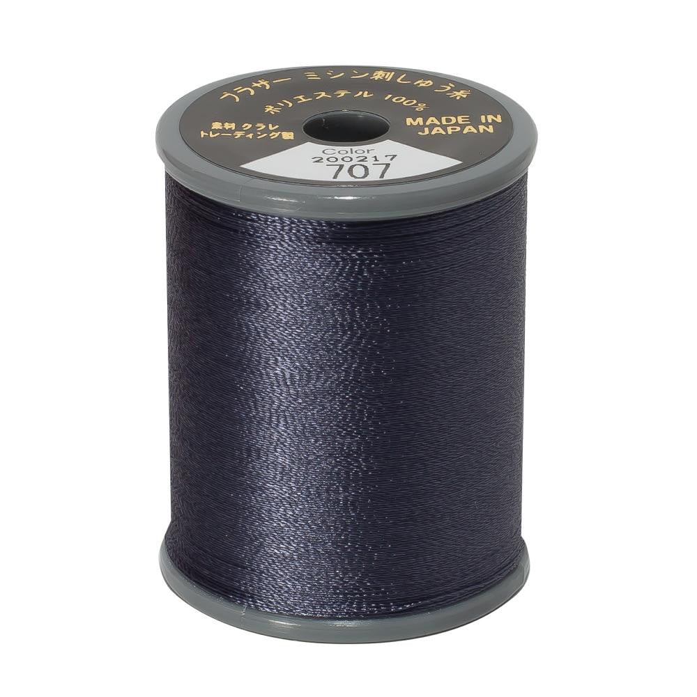 EMBROIDERY THREAD - DARK GREY 707 - 50WT - 300M - BROTHER