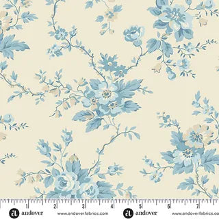 10468-BL - BREEZE HEIRLOOM ROSE - SPECIAL DELIVERY - LAUNDRY BASKET QUILTS - ANDOWER FABRICS