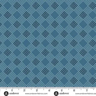 10485-B - DEEP DENIM TEA TOWEL - SPECIAL DELIVERY - LAUNDRY BASKET QUILTS - ANDOWER FABRICS