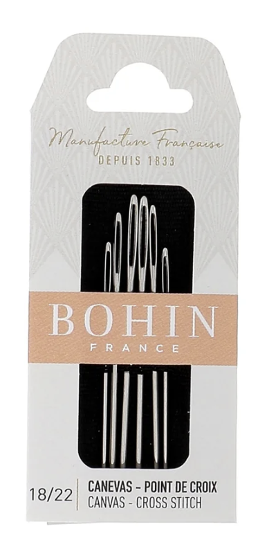 CANVAS - CROSS STITCH NEEDLES - SIZE 18/22 - BOHIN