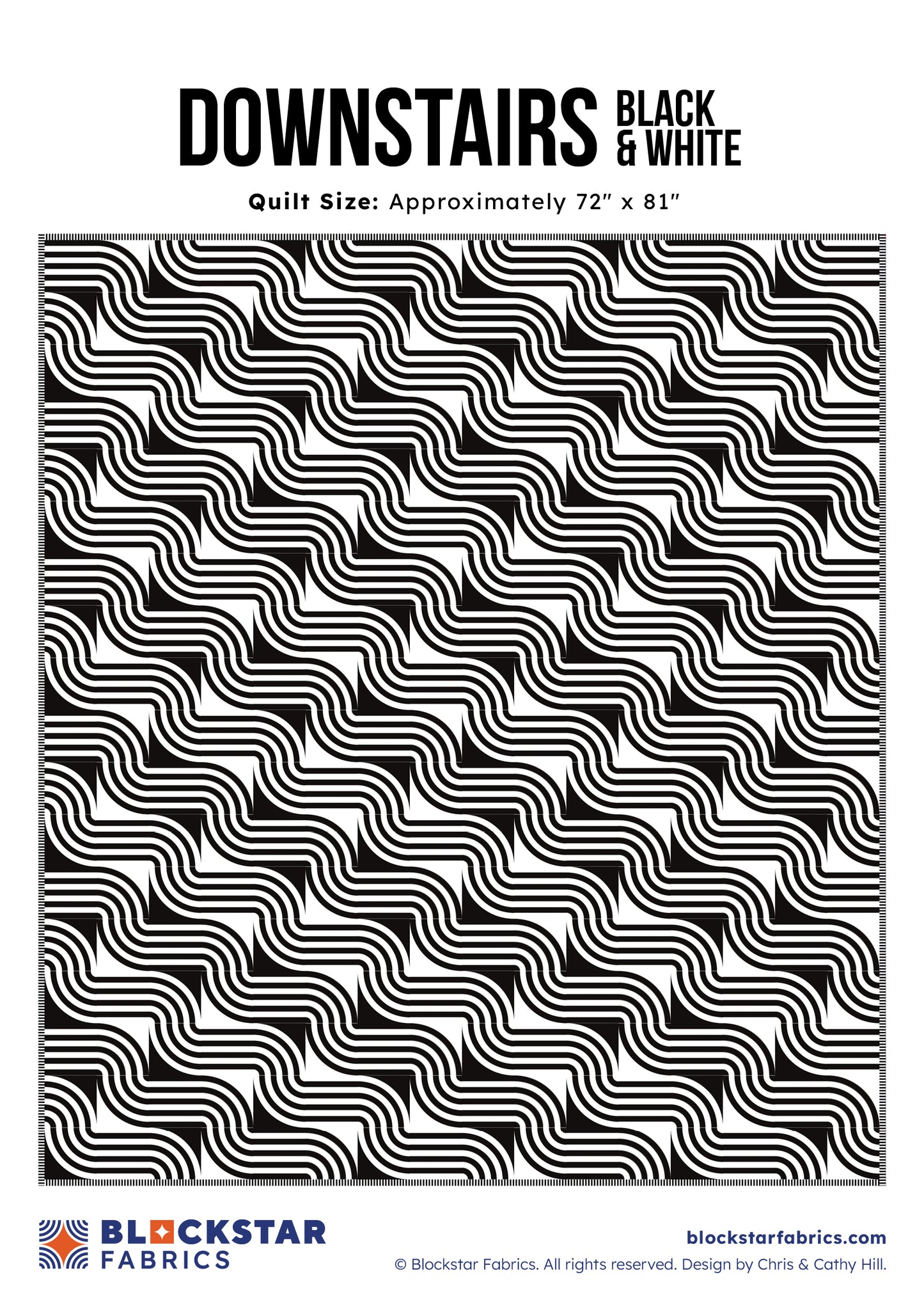 DOWNSTAIRS BLACK & WHITE - BLOCKSTAR - CIRCUS FABRIC - PATTERN