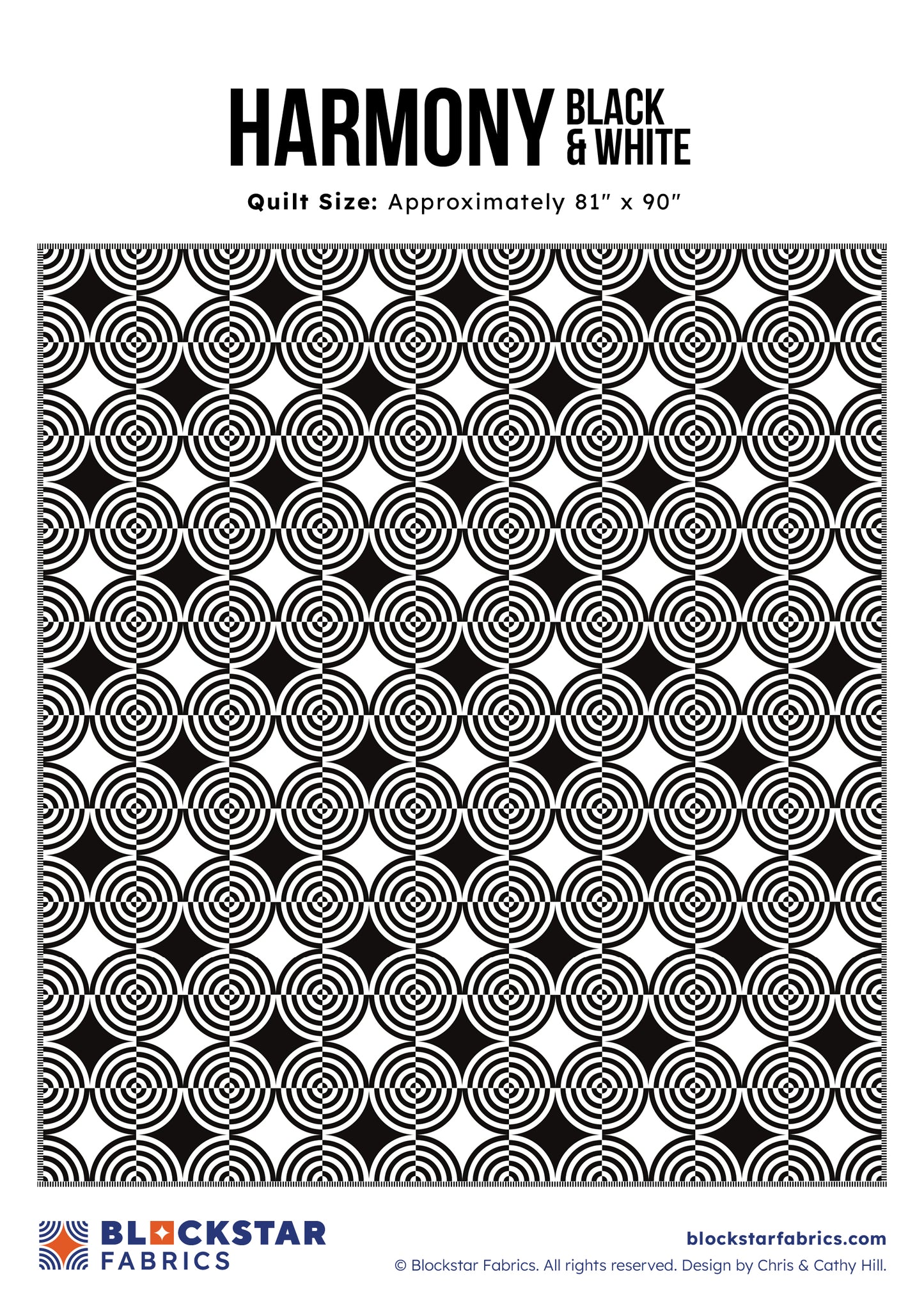 HARMONY - BLACK & WHITE - BLOCKSTARS - CIRCUS FABRIC - PATTERN