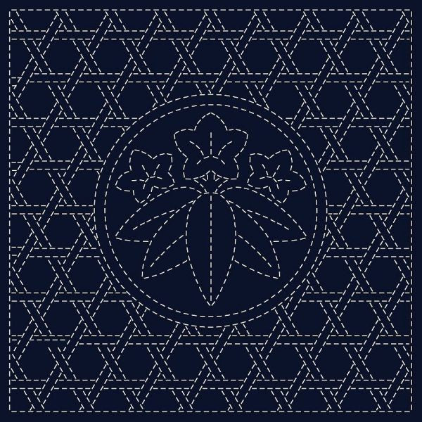SASHIKO CLOTH - SASA-RIN-DOU - NAVY - HF1115-22B - QH TEXTILES