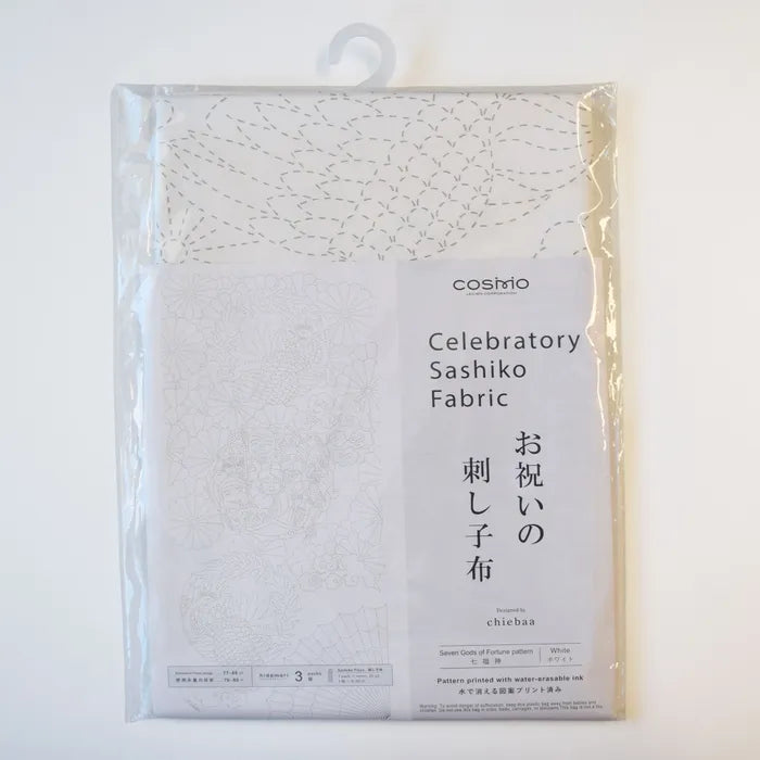 SEVEN GODS OF FORTUNE PATTERN - WHITE - SASHIKO - COSMO