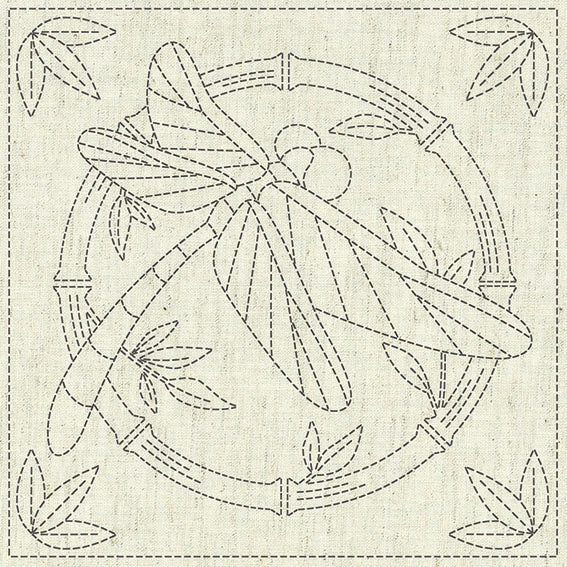 SASHIKO CLOTH - SUMMERTIME - BEIGE - KF2021-22 - QH TEXTILES