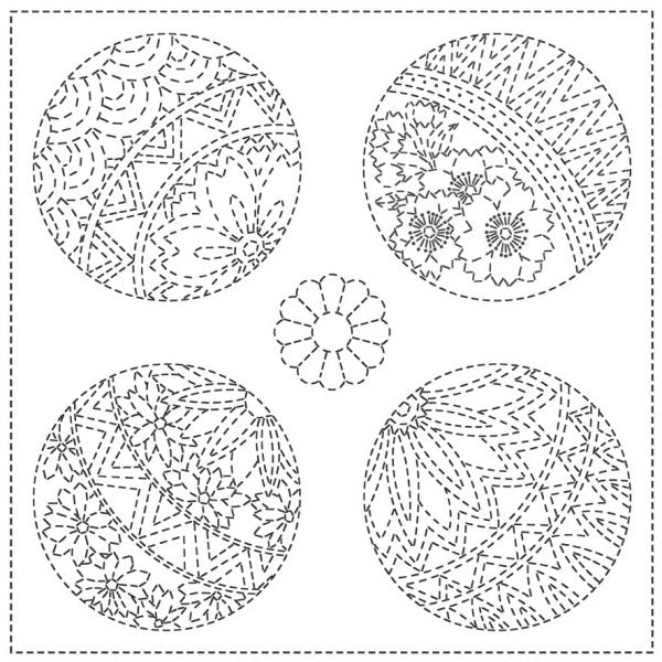 SASHIKO CLOTH - TEMARI - WHITE - SC2021-04W - QH TEXTILES