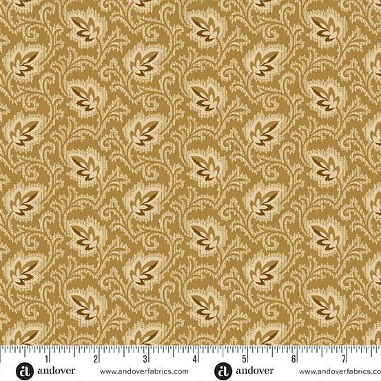 A-7734-N - TRUNK TREASURES - AUTUMN LEAF - SAND - JO MORTON - ANDOWER FABRICS