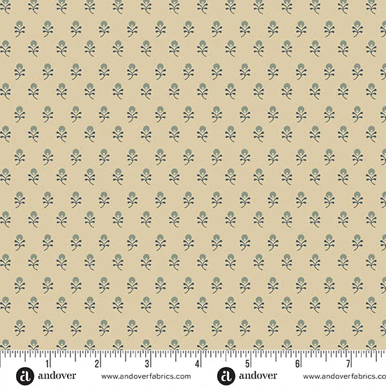 A-5203-L - TRUNK TREASURES - DITSY - CREAM - JO MORTON - ANDOWER FABRICS