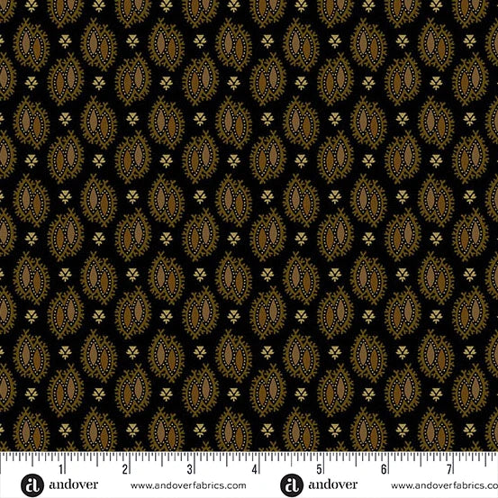 A-4877-K - TRUNK TREASURES - DOUBLE TROIUBLE - ONYX - JO MORTON - ANDOWER FABRICS