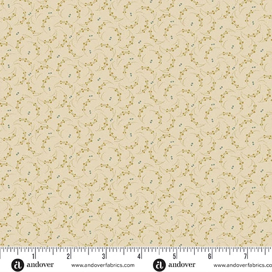 A-3993-L - TRUNK TREASURES - SEEDLINGS - CREAM - JO MORTON - ANDOWER FABRICS