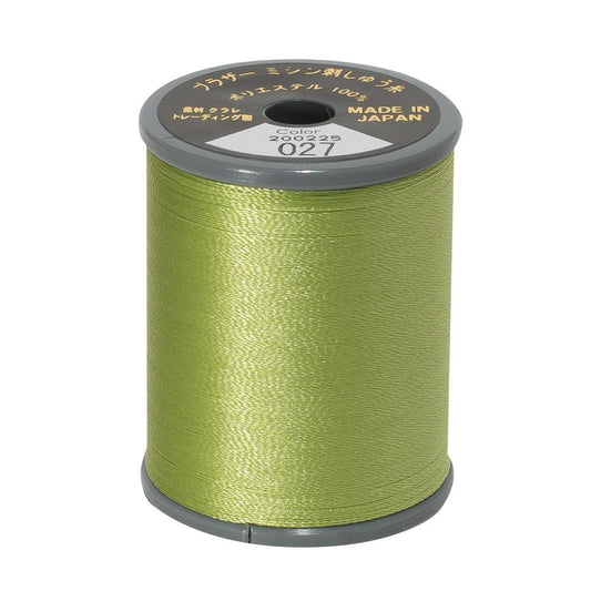 EMBROIDERY THREAD - FRESH GREEN 027 - 50WT - 300M - BROTHER