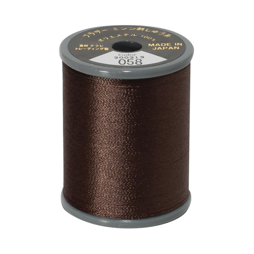 EMBROIDERY THREAD - DARK BROWN 058 - 50WT - 300M - BROTHER