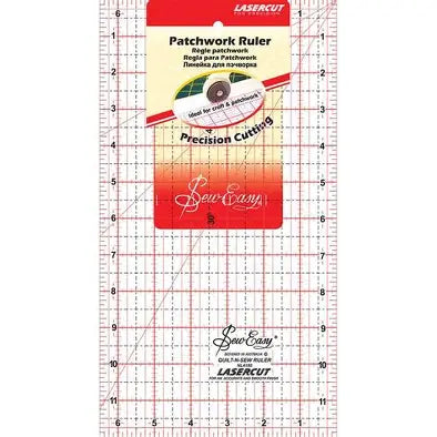 12" x 6.5" QUILTING RULER - SEW EASY