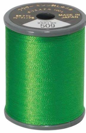 EMBROIDERY THREAD - LEAF GREEN 509  - 50WT - 300M - BROTHER
