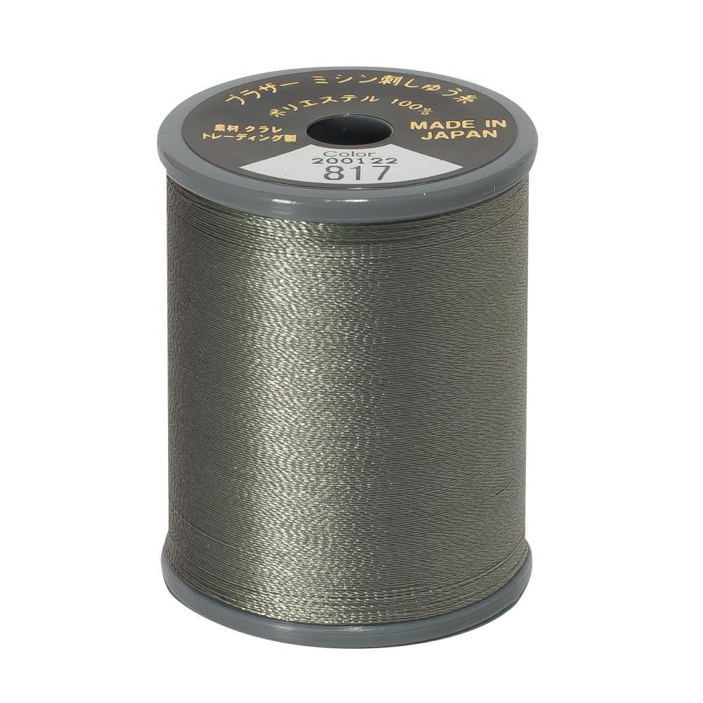 EMBROIDERY THREAD - GREY 817 - 50WT - 300M - BROTHER