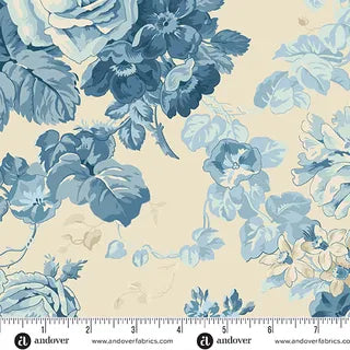 10467-L - PORCELAIN ROSE BOUQUET - SPECIAL DELIVERY - LAUNDRY BASKET QUILTS - ANDOWER FABRICS