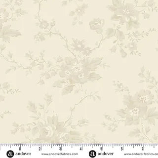 10468-L - CREAM HEIRLOOM ROSE - SPECIAL DELIVERY - LAUNDRY BASKET QUILTS - ANDOWER FABRICS