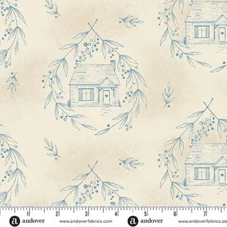 10469-BL - BLUE WILLOW COTTAGE - SPECIAL DELIVERY - LAUNDRY BASKET QUILTS - ANDOWER FABRICS
