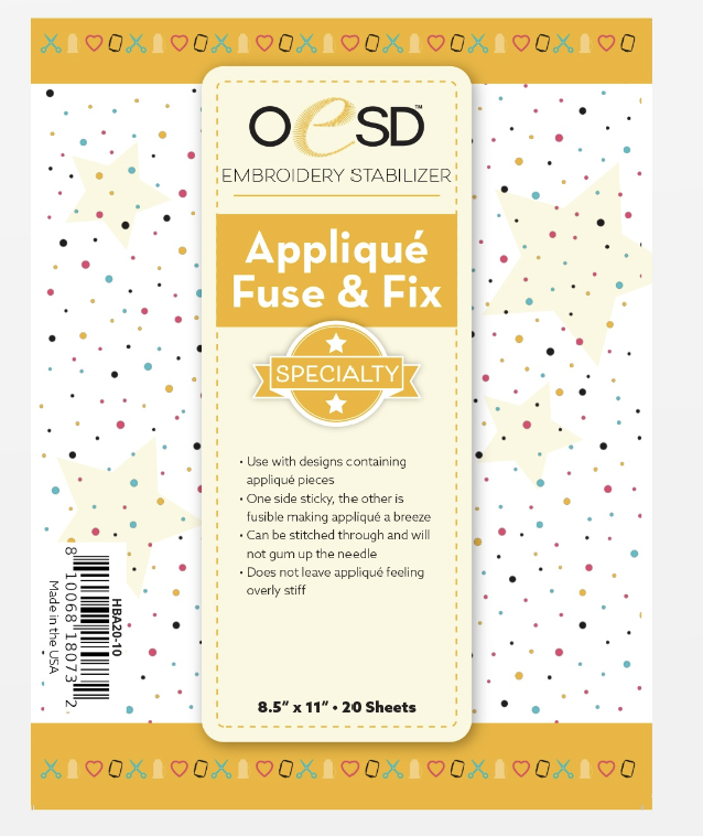 APPLIQUE FUSE & FIX - 8.5" X 11' - STABLISiER - OESD