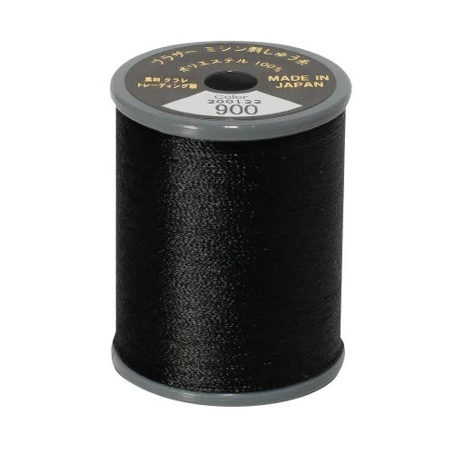 EMBROIDERY THREAD - BLACK 900 - 50WT - 300M - BROTHER