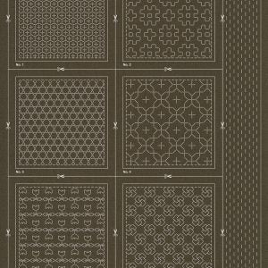 SASHIKO COASTER  PART 1 - SLATE - CST2021-01B - QH TEXTILES