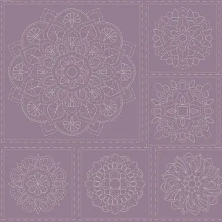 SASHIKO CLOTH - MANADALA - FROSTED GRAPE - DV4063 - DEVONSTONE