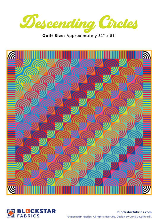 DESCENDING CIRCLES - BLOCKSTAR - CIRCUS FABRIC - PATTERN