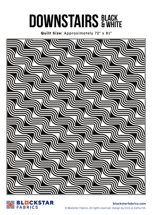 DOWNSTAIRS BLACK & WHITE - BLOCKSTAR - CIRCUS FABRIC - PATTERN