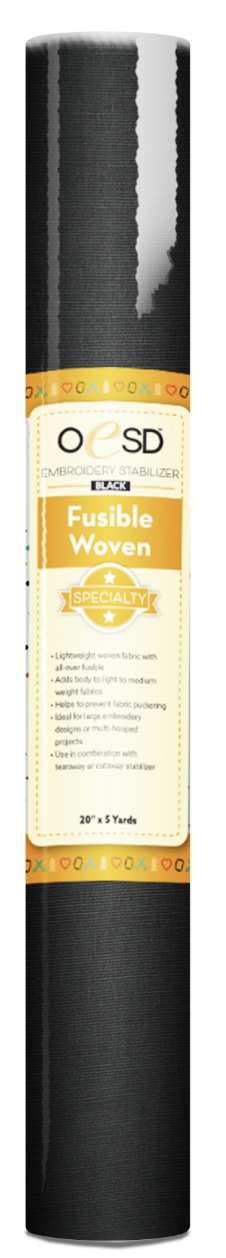 FUSIBLE WOVEN BLACK - 20" X 5 YARDS - STABLISIER - OESD