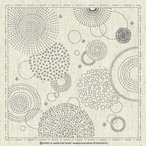 SASHIKO CLOTH - HANABI - BEIGE - KF2021-34 - QH TEXTILES