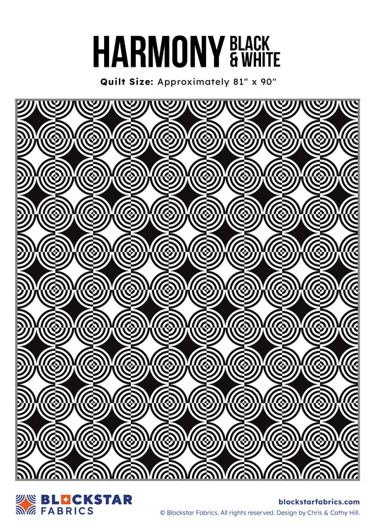 HARMONY - BLACK & WHITE - BLOCKSTARS - CIRCUS FABRIC - PATTERN