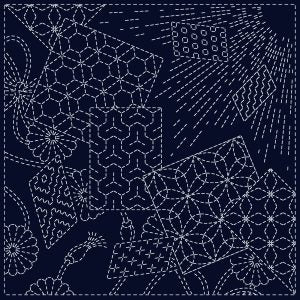 SDASHIKO CLOTH - KALEIDOSCOPE - NAVY - KF2022-MK01 - QH TEXTILES