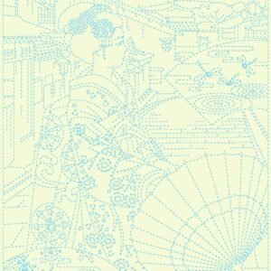 SASHIKO PANEL - MAIKO - SAN - IVORY - KF1124-12C - QH TEXTILES