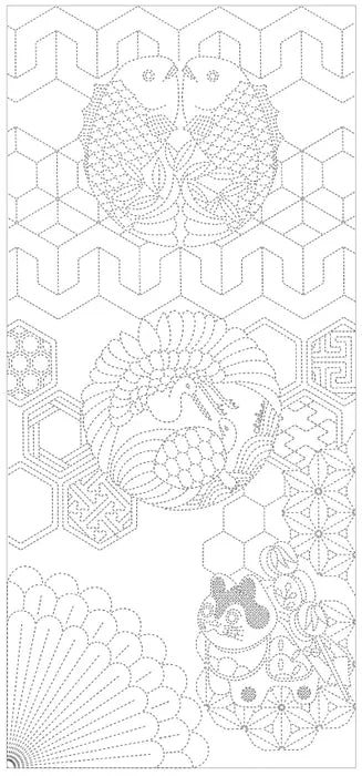 KOTOBUKI - SMOKY BLUE - SASHIKO PANEL - COSMO