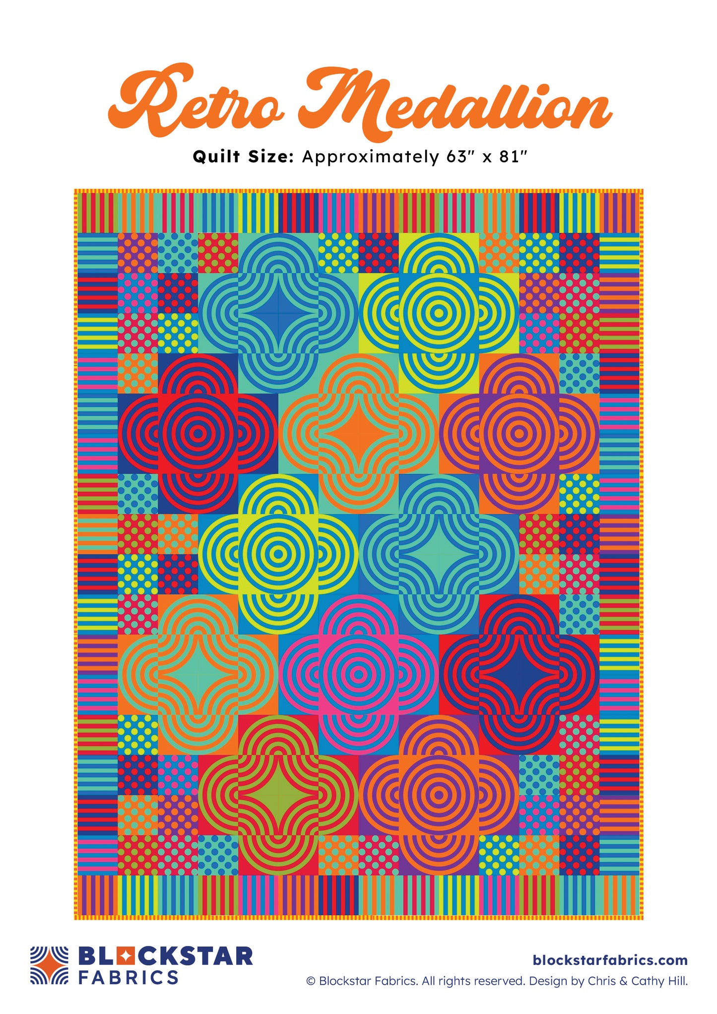 RETRO MEDALLION - BLOCKSTARS - CIRCUS FABRICS - PATTERN