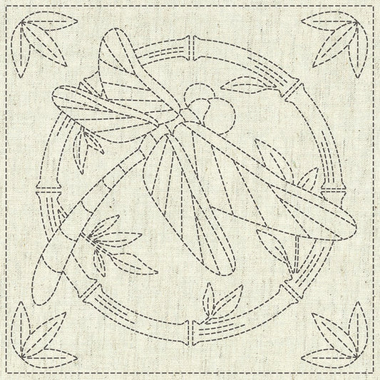 SASHIKO CLOTH - SUMMERTIME - BEIGE - KF2021-22 - QH TEXTILES