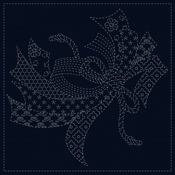 SASHIKO CLOTH - NOSHI - SCO017-01 - NAVY - QH TEXTILLES