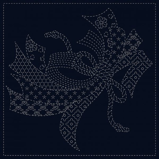 SASHIKO CLOTH - NOSHI - SCO017-01 - NAVY - QH TEXTILLES