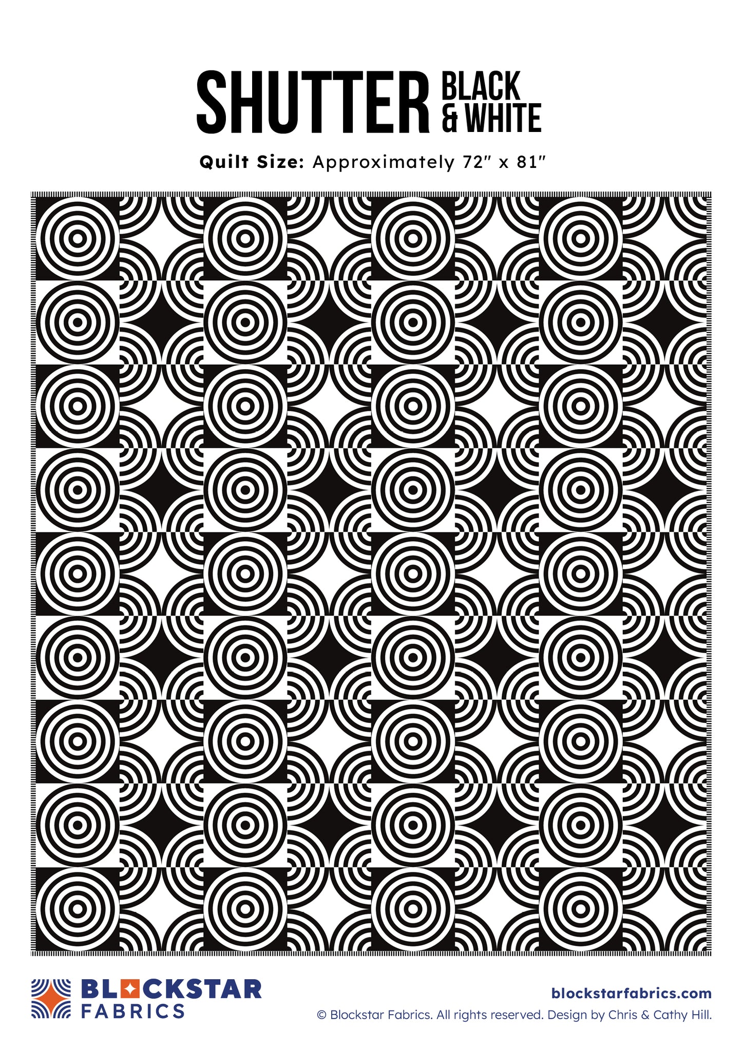 SHUTTER - BLACK & WHITE - BLOCKSTARS - CIRCUS FABRICS - PATTERN
