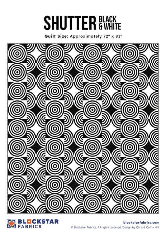 SHUTTER - BLACK & WHITE - BLOCKSTARS - CIRCUS FABRICS - PATTERN