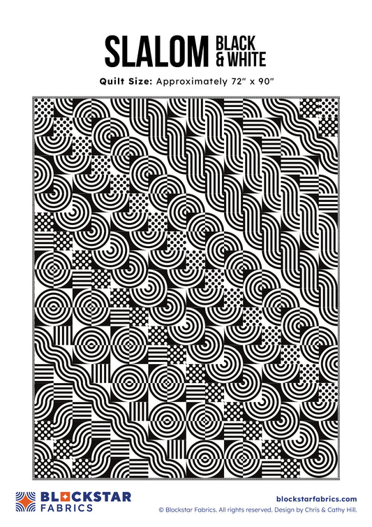 SLALOM - BLACK & WHITE - BLOCKSTARS - CIRCUS FABRIC - PATTERN