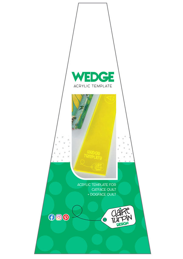 WEDGE ACRYLIC TEMPLATE (DOGFACE & CAT FACE QUILT) - CLAIRE TURPIN DESIGNS