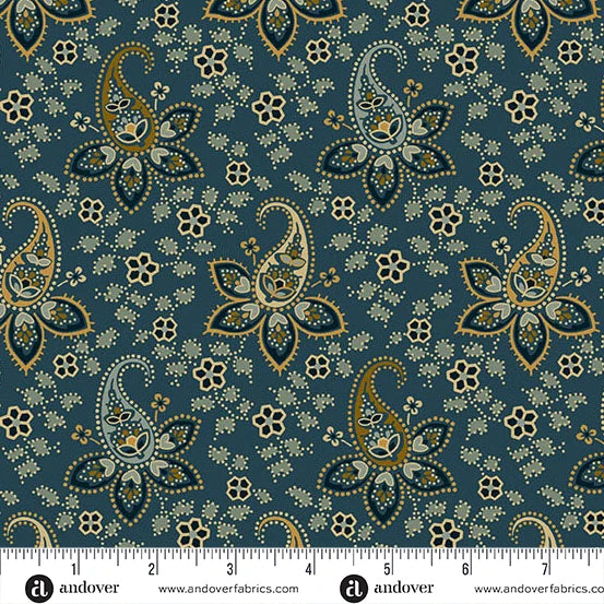 A-5534-B1 - TRUNK TREASURES - ADORNED - CADET - JO MORTON - ANDOWER FABRICS