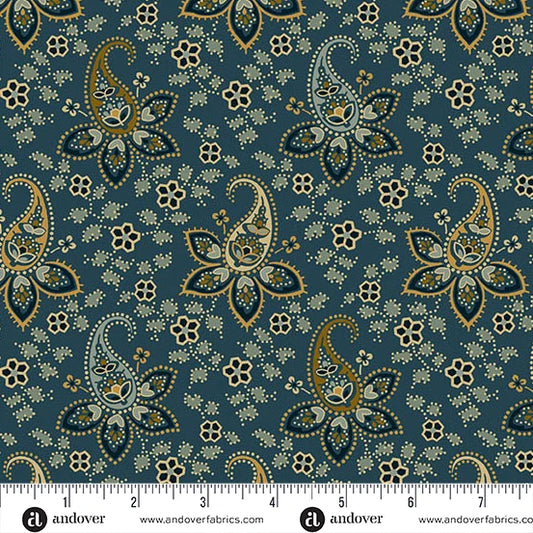 A-5534-B1 - TRUNK TREASURES - ADORNED - CADET - JO MORTON - ANDOWER FABRICS