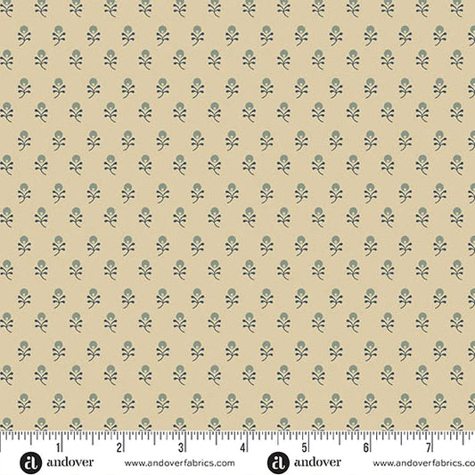 A-5203-L - TRUNK TREASURES - DITSY - CREAM - JO MORTON - ANDOWER FABRICS