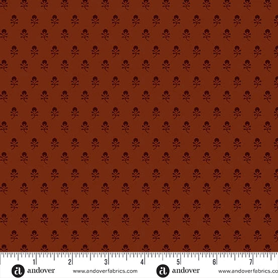 A-5203-R - TRUNK TREASURES - DITSY - SIENNA - JO MORTON - ANDOWER FABRICS