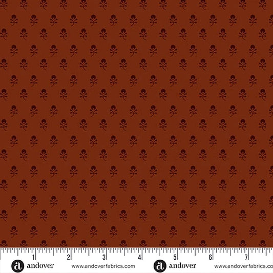 A-5203-R - TRUNK TREASURES - DITSY - SIENNA - JO MORTON - ANDOWER FABRICS